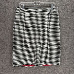 Tailor Skirt Women 10 Black Geometric A-Line Midi Zipper Mid Rise Lined Casual